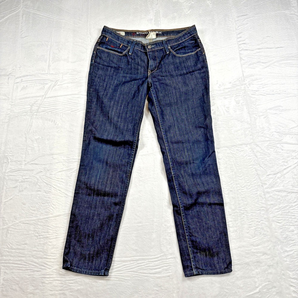 Banana Republic Modern Skinny Jeans Womens 6 Dark Blue Resin Rinse Denim 491656